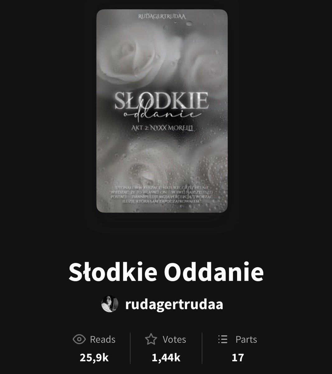liaczyta's tweet photo. jeśli szukacie dark romansów wlw/mlm na wattpadzie, ostatnio natknęłam się na te😛🖤 https://t.co/yiTpiMNrfu
