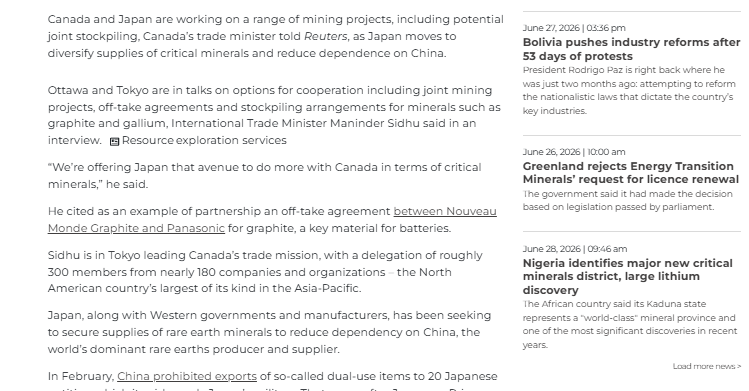BoffaLouis's tweet photo. CANADA IS QUIETLY BECOMING THE MINERAL BRIDGE BETWEEN ASIA AND AMERICA

Canada + Japan: mining projects, offtake agreements, stockpiling talks for graphite and gallium

Canada + USA: Project Vault, $10B EXIM loan support, nearly $2B private capital, critical-mineral access for manufacturers

This is bigger than one metal
It is about building supply chains allies can trust

China controls roughly 90% of rare-earth processing, about 90% of permanent magnet production and around half of global copper smelting

That gives Beijing leverage over batteries, chips, drones, radars, power electronics, EVs, grids and defense systems

Canada has the geology
Japan has industrial buyers
The U.S. has capital, defense demand and strategic urgency

That is why early Canadian copper stories like $NRED / $NREDF deserve a spot on the watchlist

This is a thesis, not a signal

$WYNN $ANSEM $LLY