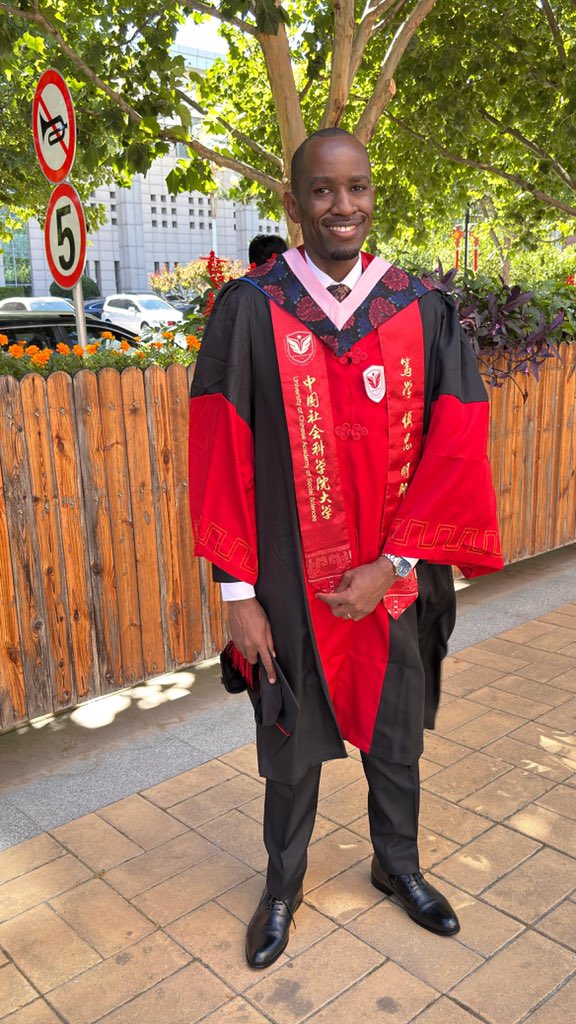 profkagwanja's tweet photo. Today, Dr Dennis Munene Mwaniki made me proud as a Dad, mentor and employer. He graduated with a PhD in Development Economics from the prestige University of CASS (UCASS), Beijing. Hongera, KIJANA. I am proud of you! https://t.co/KAbjziZiNW
