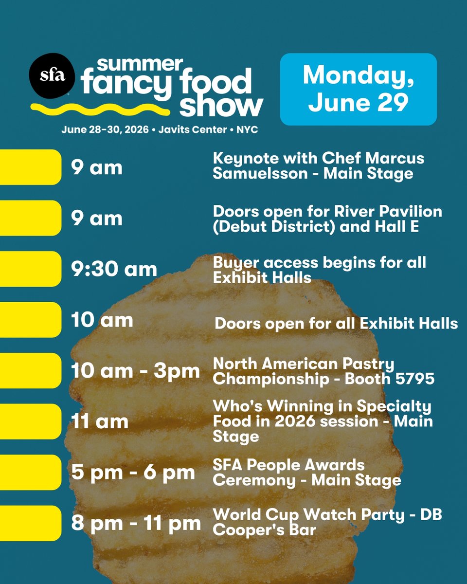 Specialty_Food's tweet photo. It's a big Summer #FancyFoodShow Monday! If you're here with us in NYC, save this post for a high-level guide to Show Floor access and event highlights. For full details, make sure you have the show app: https://t.co/epsgi8JzJ2 https://t.co/inCjocbrjA