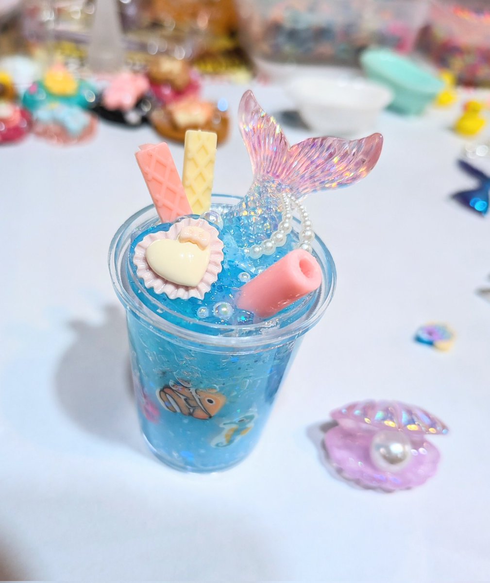 マーメイドコラボジュース🧜‍♀️🩵 (何にするかもわからないけどただ