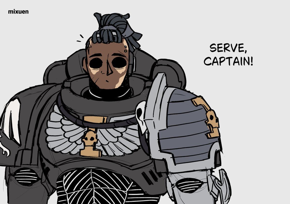 mixuen_chan's tweet photo. [OC] to the Imperium of Man we serve 💅

(work doodle) https://t.co/UeTvlYrc2D