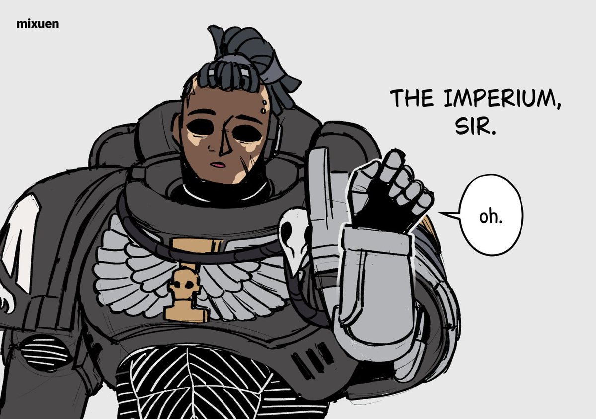 mixuen_chan's tweet photo. [OC] to the Imperium of Man we serve 💅

(work doodle) https://t.co/UeTvlYrc2D