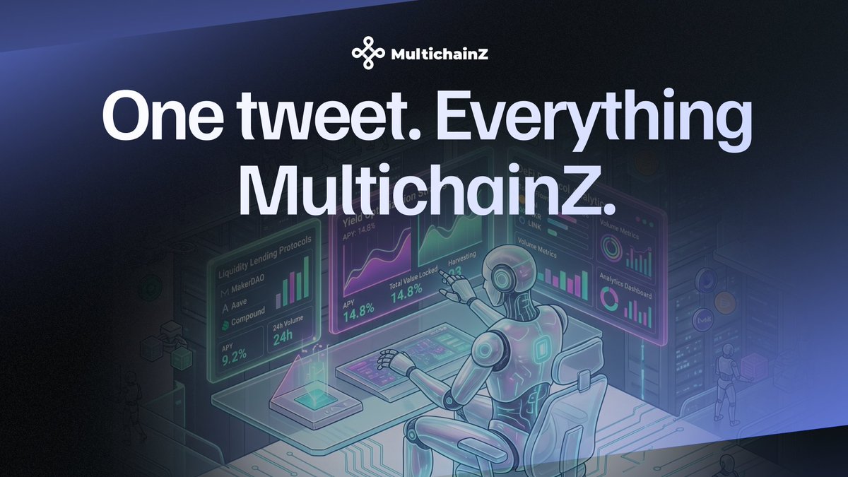 MultichainZ_'s tweet photo. MultichainZ in one tweet:

→ AI agents that manage your DeFi strategy automatically

→ yield optimisation, collateral protection, auto-compounding

→ dry-run simulation before you go live

→ built on Base

→ private beta open now

https://t.co/5EVtgYcym0 https://t.co/3S2iTpBmyT