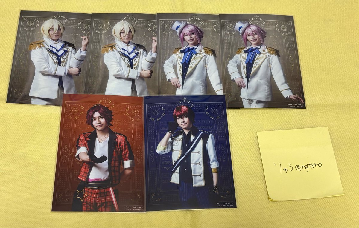 ngtrro's tweet photo. @0 【交換/譲渡】あんステ あんスタ Requiem from Knights 返礼祭 レクイエム 特典 ブロマイド

譲)司、英智、桃李、真緒

求)嵐 or 500円/1枚

28日ソワレ前後会場付近手渡し
PayPay可

お気軽にお問い合わせください https://t.co/aDcAhDTTdW