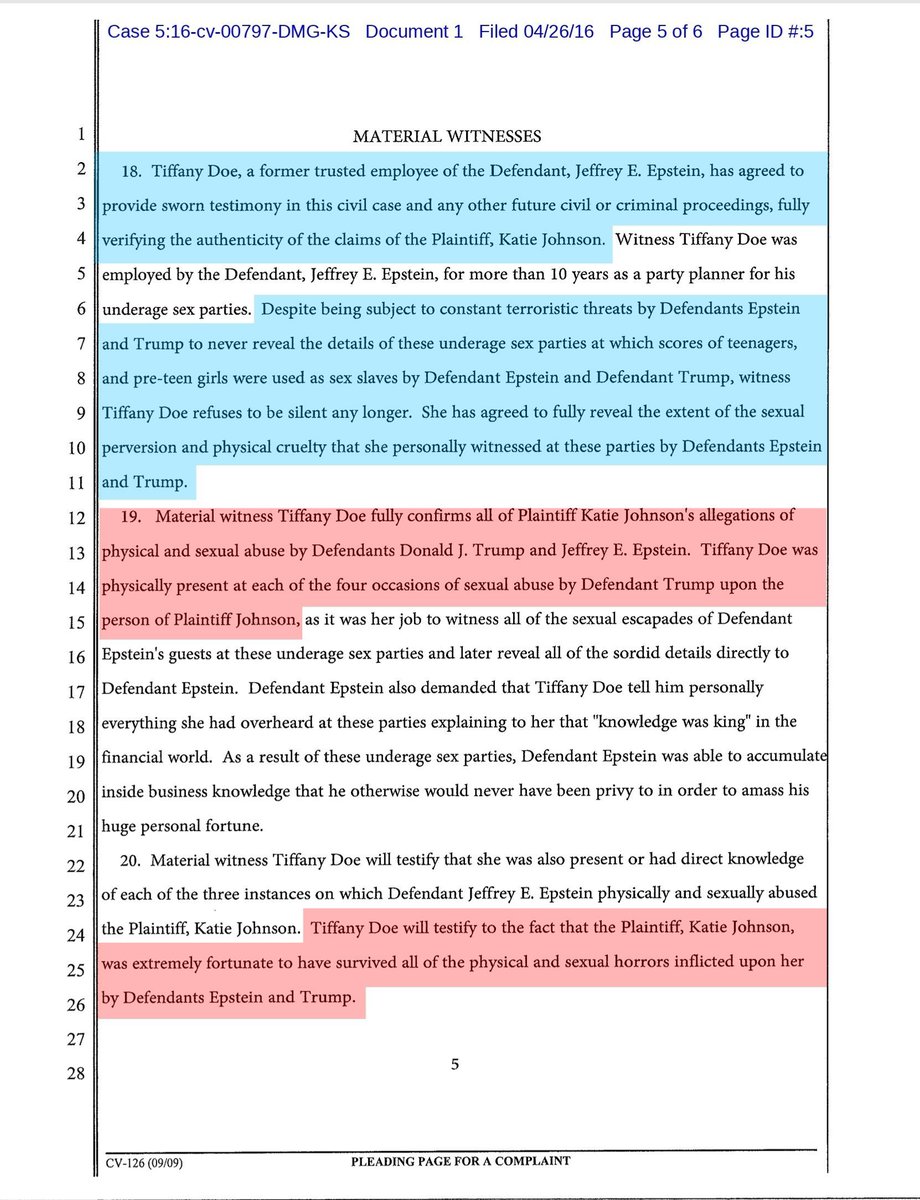 GenoVeno73's tweet photo. Today is Saturday, June 27, 2026.

This is your daily reminder: the U.S "president" @realDonaldTrump is a pedophile. And @SpeakerJohnson @DAGToddBlanche and the @GOP @HouseGOP @SenateGOP are ALL covering it up.

I QUOTE: "Despite being subject to constant terroristic threats by Defendants Epstein and Trump to never reveal the details of these underage sex parties at which scores of teenagers, and pre-teen girls were used as sex slaves by Defendant Epstein and Defendant Trump, witness Tiffany Doe refuses to be silent any longer."

👇👇👇