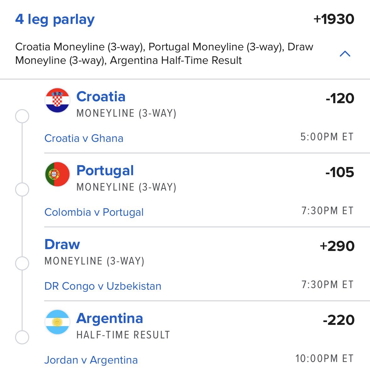 OutofLineBets's tweet photo. The easiest World Cup lotto ever. https://t.co/IVf4apB8Mg
