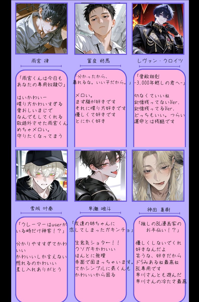 omris_oss's tweet photo. @tsutsu_z ユーザー側も人外はおもろそうでしんだ笑笑
やったことありそうだけど最近また左上の子にハマってる😘 https://t.co/SWKh29Cyyv