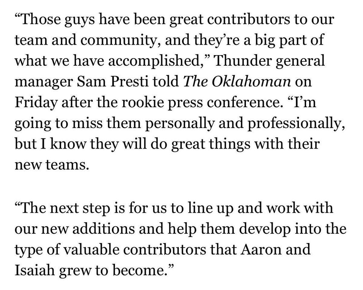 joe_mussatto's tweet photo. Sam Presti on Aaron Wiggins and Isaiah Joe: https://t.co/DjPgkJK1XY
