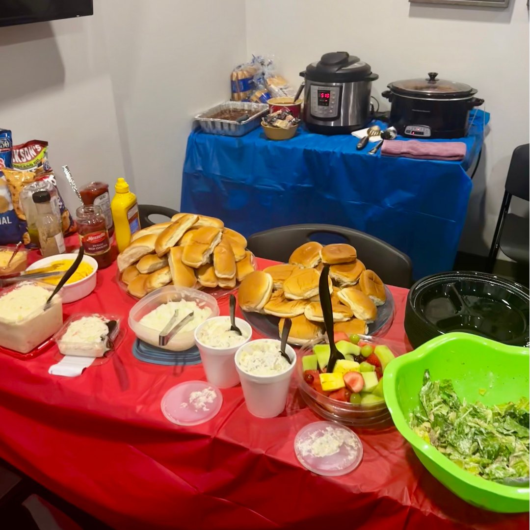 BeaconCapitalM's tweet photo. It’s not every day you get to celebrate America’s 250th year! 🇺🇸 Our team kicked off the holiday spirit early with a 4th of July potluck filled with hot dogs, sloppy joes, potato salad, festive sweets, and plenty of red, white &amp; blue. https://t.co/e2AIZXnuw1