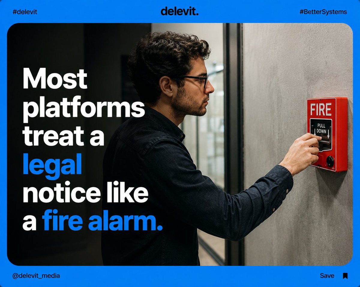 delevit_media's tweet photo. A #DMCA notice is not an emergency,

It's a workflow

Most platforms treat it like the first,

Delevit makes it the second! https://t.co/O9xYC2JNjR