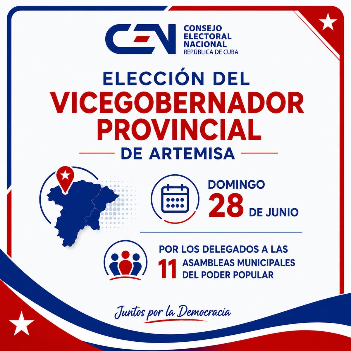 CEP_Artemisa's tweet photo. 🗳️✍️🇨🇺#Artemisa LISTA para asumir este domingo proceso elecciones para elegir vicegobernador provincial 🇨🇺 por parte delegados 11 Asambleas Municipales Poder Popular🇨🇺 como establece ley.
Daremos seguimiento al proceso✍️🎤. @CEP_Artemisa #JuntosPorLaDemocracia https://t.co/V6o0KZsLGR
