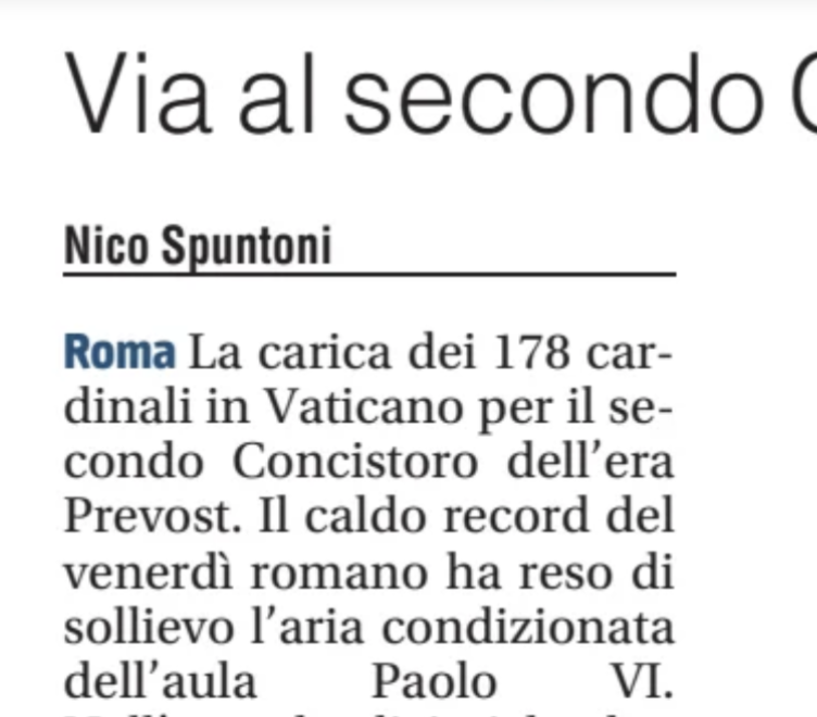 AntonioSocci1's tweet photo. Il primo a scagliarsi contro i condizionatori è stato il leader della sinistra mondiale: papa Bergoglio. Nell'enciclica Laudato sì. Però non risulta che li abbia fatti togliere in Vaticano. E infatti ieri il #Concistoro bergogliano li aveva e andavano a manetta. Coerenza vaticana https://t.co/Bgbt4n32wT