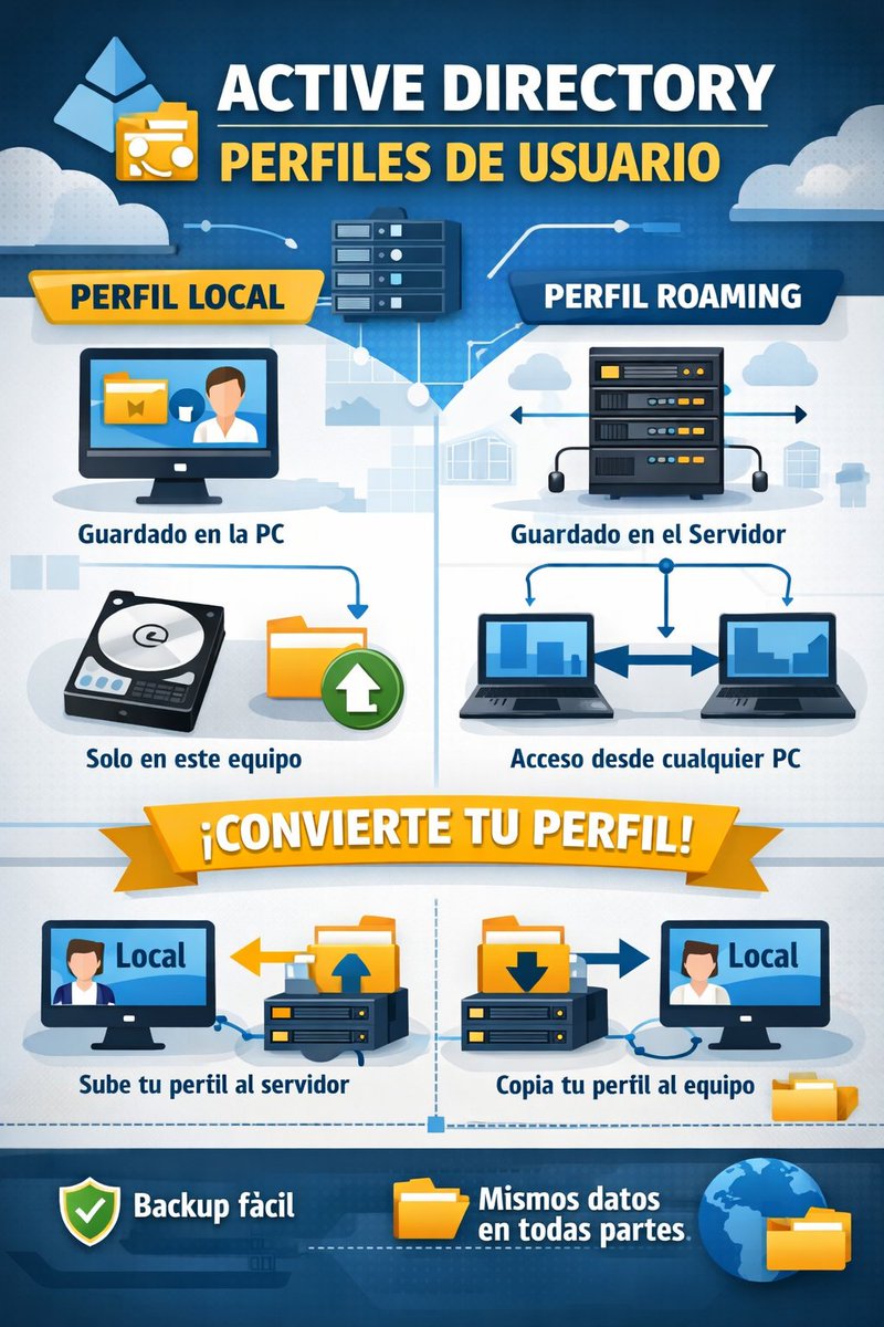 jadomillan's tweet photo. 🖥️ Active Directory y Perfiles de Usuario: ¿Roaming o Local? Guía práctica para no perder la vida en el intento

👉 🔗 Link en BIO 
https://t.co/EQ6Sz7bwv4

#ActiveDirectory #PerfilesDeUsuario #RoamingVsLocal #SysadminLife #Backup #WindowsServer #ADUC #GPO #ITSupport https://t.co/UqSqu3rjn2
