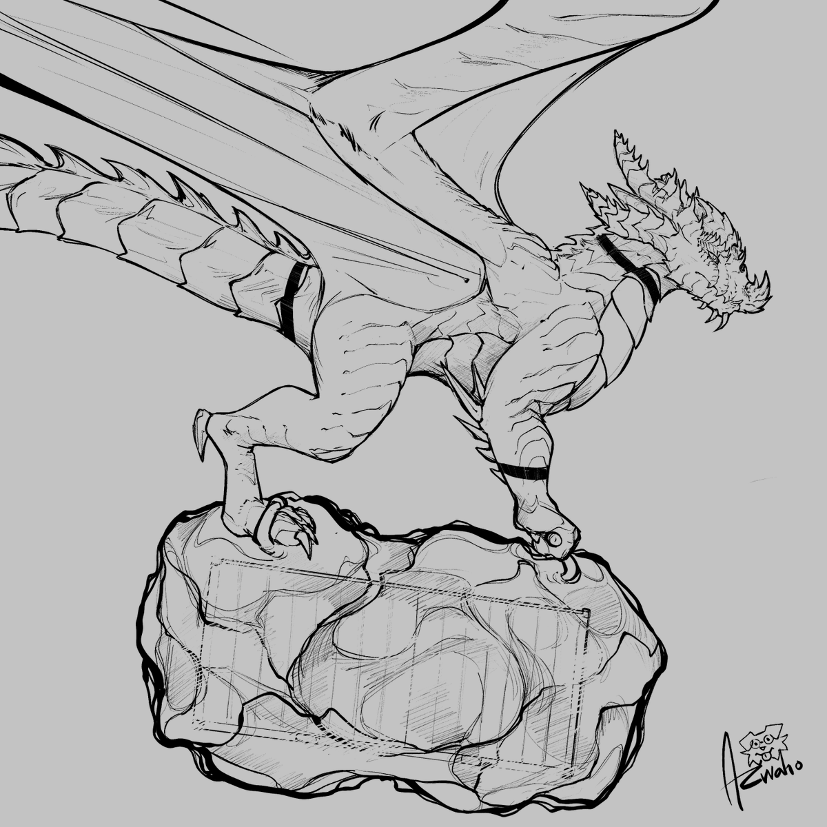 ACwaho's tweet photo. Delivery dragon Commission https://t.co/ClNVaONz0A