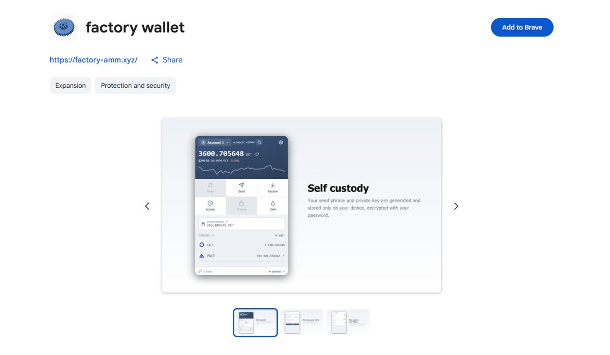 factory_oct's tweet photo. factory wallet is now available in the chrome web store 
https://t.co/ZWQXATpJOX

it's open source, and the code will be updated regularly on github:
https://t.co/WgIcAgqaRM

an android version is being finished. 
most likely today or tomorrow it will be posted in discord as a github link with the apk file and full source.

discord: https://t.co/Hn9IpvREo4