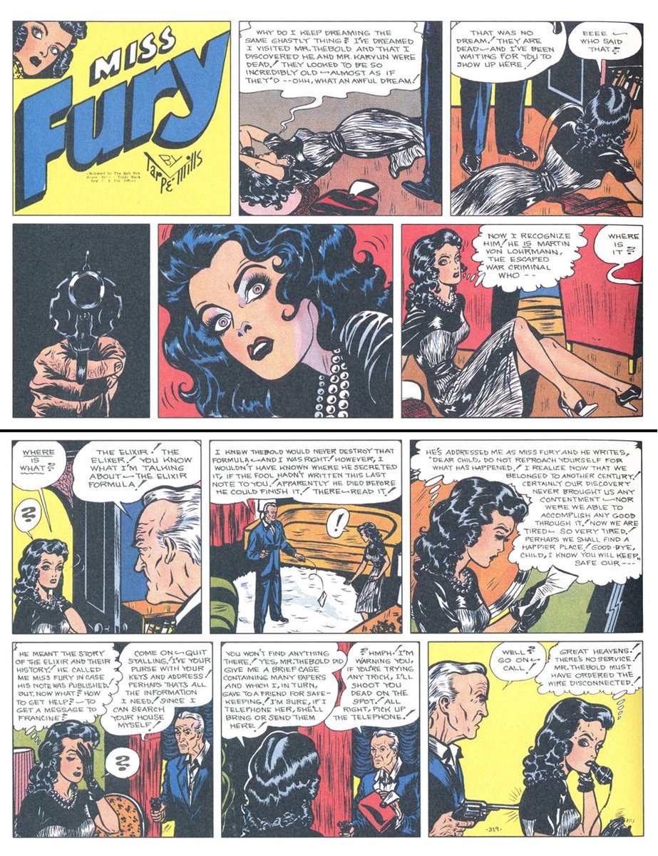 KevinWolffart's tweet photo. #JuneTarpeMills - Inside, Marla finds Edred and Karvun dead of old age. Fainting, she wakes to find Von Lohrmann holding a gun demanding the the formula she doesn't have but was given papers by Edred. When she tries to call Francine to get them, the phone is disconnected... https://t.co/NfcctlzMIB