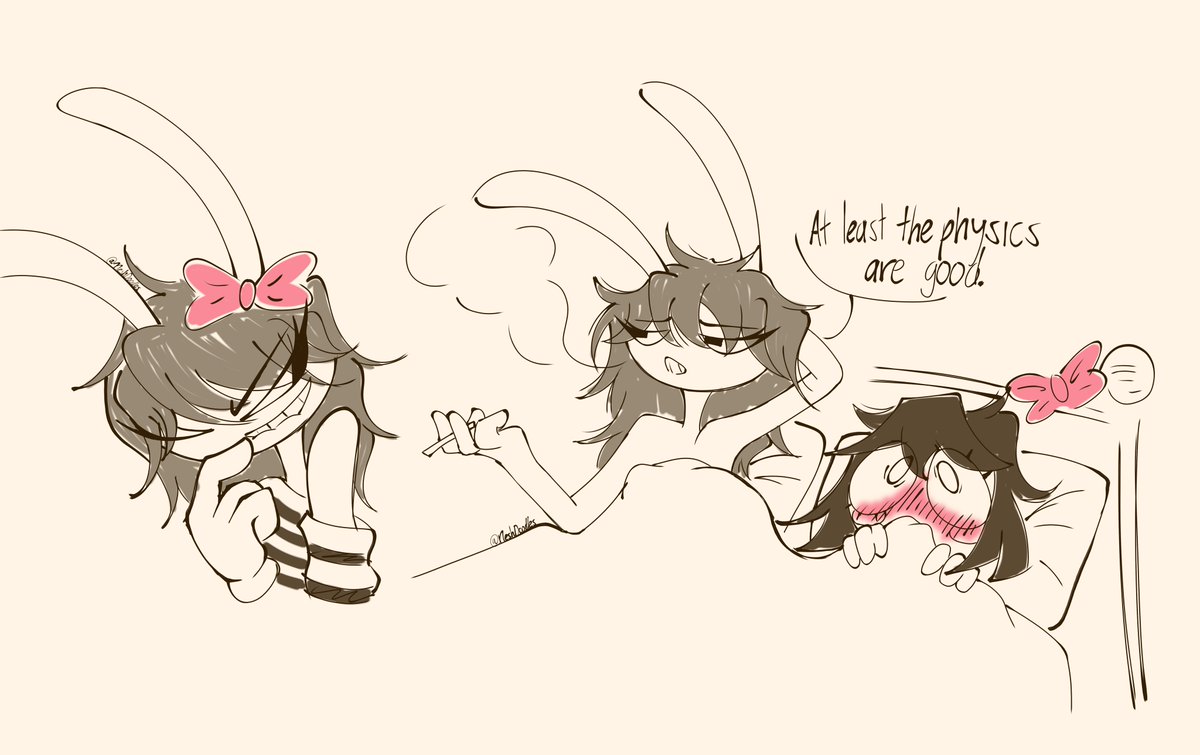 NeshDoodles's tweet photo. They’ve just tried the new update.

#tadc #jax #pomni #funnybunny https://t.co/dMo9BqA4dh