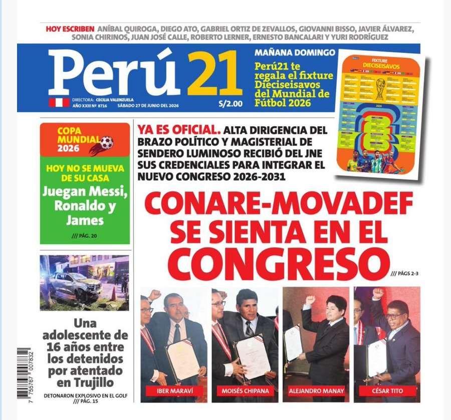 DanteBobadilla's tweet photo. Hemos pasado de una democracia boba a una democracia cojuda. En 2021 eligieron a un ignorante analfabeto retrasado mental y senderista magisterial como presidente. Y ahora eligen terroristas como congresistas. Para colmo meten a los corruptos familiares del ladrón Pedro Castillo https://t.co/N8SvAiDaVv