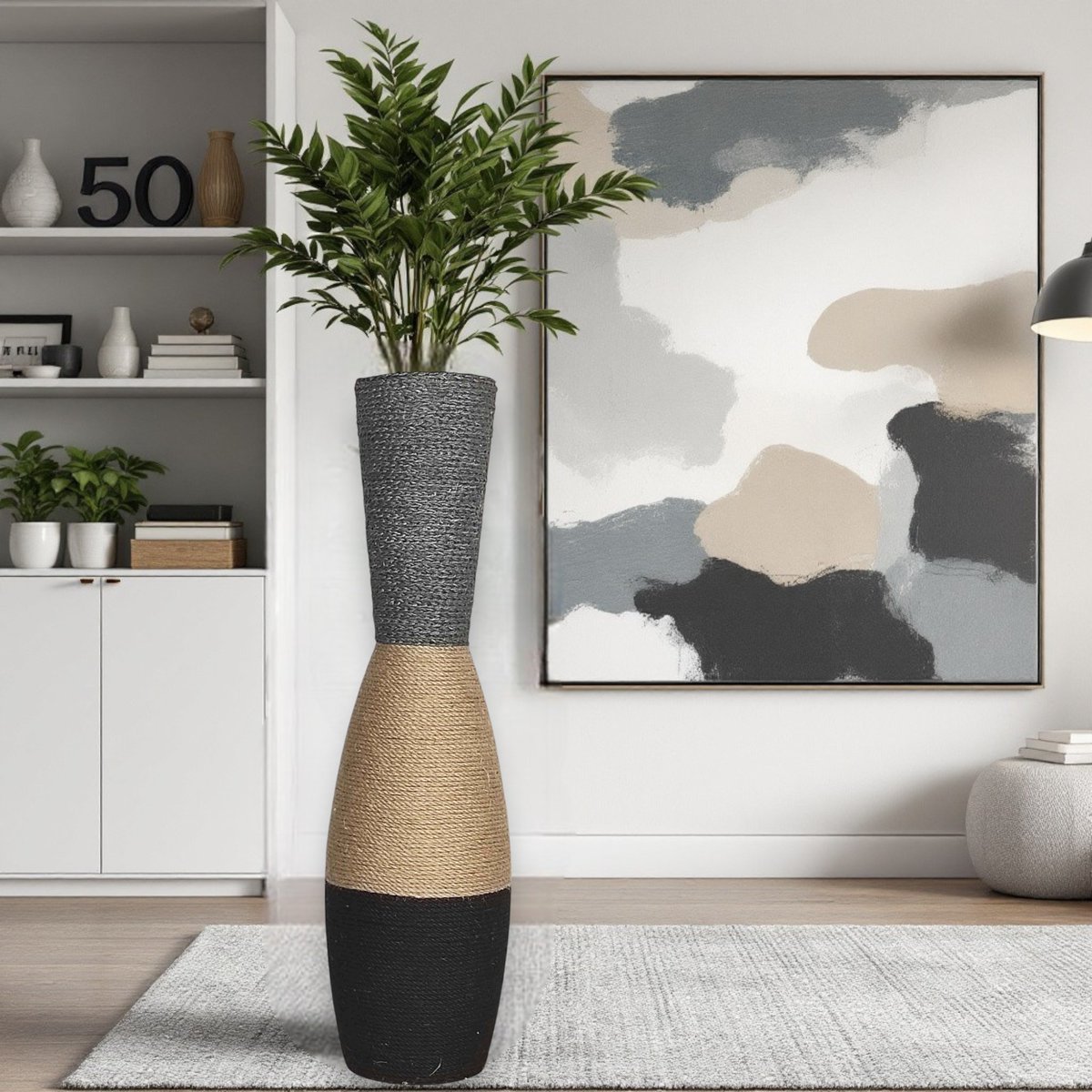 HHDUkraine's tweet photo. 🤎 Elevate your home with natural elegance.
This extra-tall handmade floor vase is wrapped in rich brown and black jute rope with a refined gray accent, creating a timeless statement for boho, rustic, farmhouse, and modern interiors.
Style it with dried botanicals, decorative stems, or one of my handcrafted vase fillers for a warm, designer-inspired look.
✨ 31.5" (80 cm) tall
 🌿 Glass base
 🧵 Natural jute rope
 🤍 Handmade to order
Shop here:
 https://t.co/lMLelFHCYh

#FloorVase #TallVase #JuteDecor #BohoHome #RusticDecor #FarmhouseStyle #ModernHomeDecor #NeutralDecor #HandmadeHomeDecor #InteriorDesign #HomeStyling #StatementDecor #NaturalMaterials #LivingRoomDecor #EtsySeller