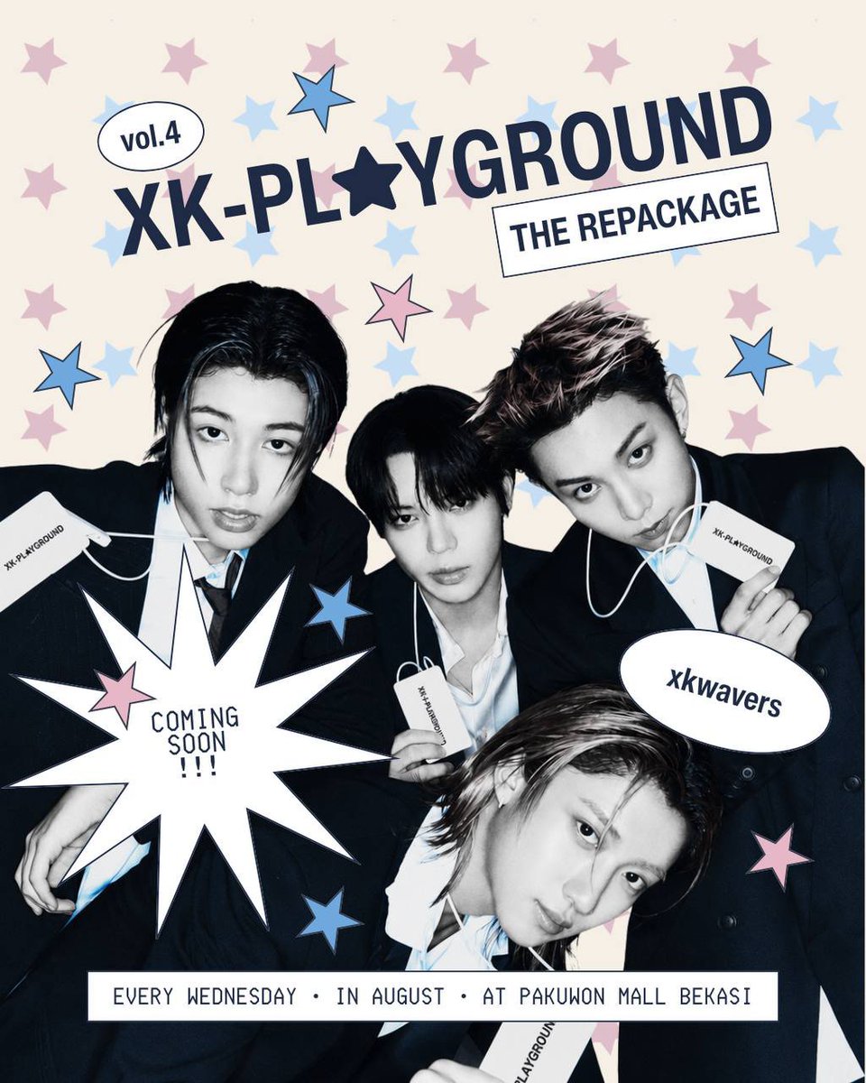 xkwavers's tweet photo. August is about to get a whole lot more exciting!

Bagi Gengbak yg gamon🤭 Jangan sampai ketinggalan keseruan di XK-PLAYGROUND: The Repackage Vol.4

Catat jadwalnya ya:
 🗓️ Setiap hari Rabu selama bulan Agustus
 📍 Pakuwon Mall Bekasi
Sampai bertemu di venue, Gengbak✨️ https://t.co/yFkmtuxWSi