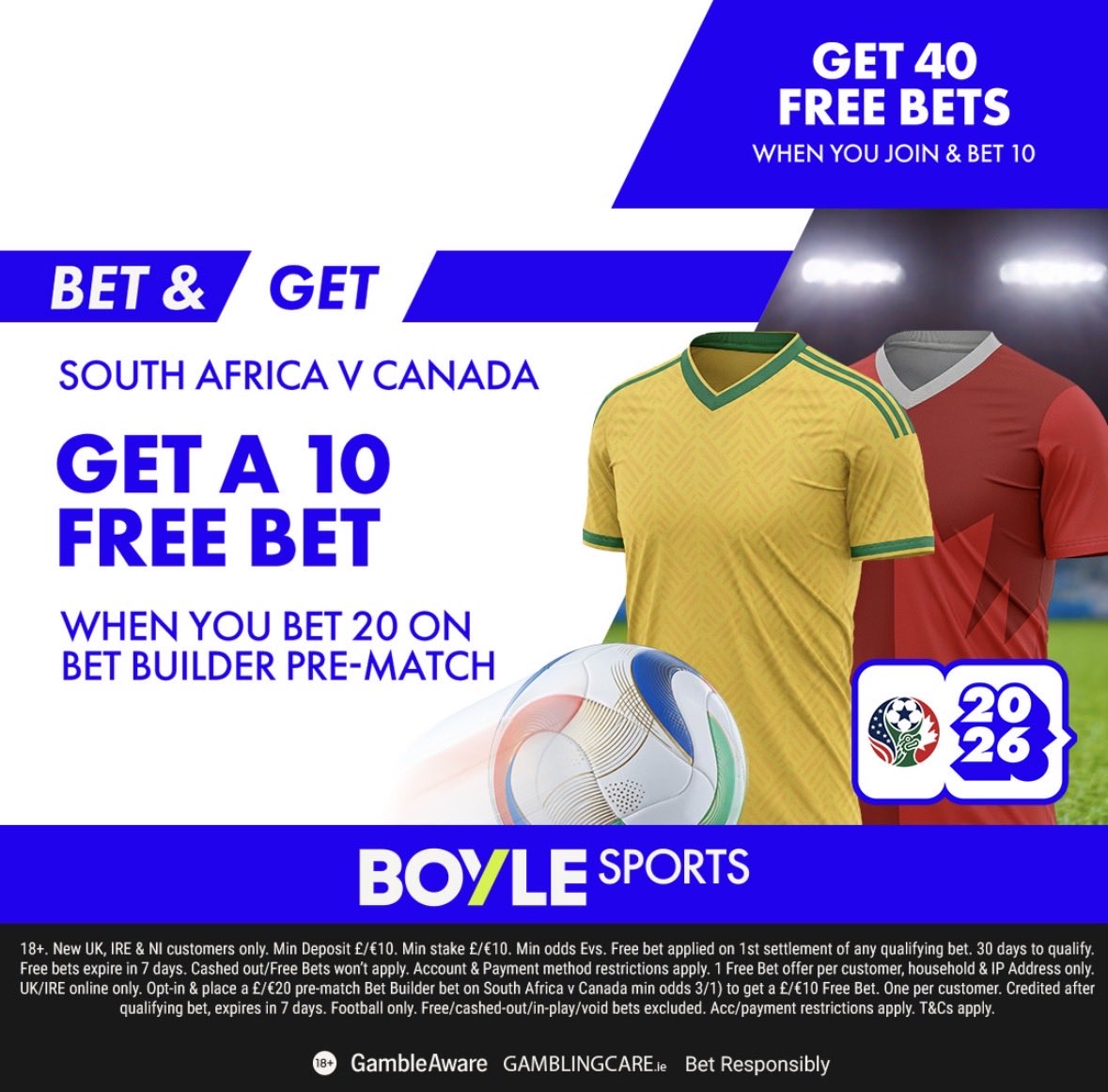 westbrom7777's tweet photo. FREE BET PEOPLE 💰

BET £10 GET £40 IN FREE BETS &amp; CANADA TO SCORE THE FIRST GOAL was ½, NOW EVS (SOUTH AFRICA V CANADA)

https://t.co/k3FAqdPd0s

#Ad |18+ |New Customer Offer| T&amp;C’s Apply | https://t.co/CHazRbEDVr | BET Responsibly https://t.co/hzvtMR1QBJ