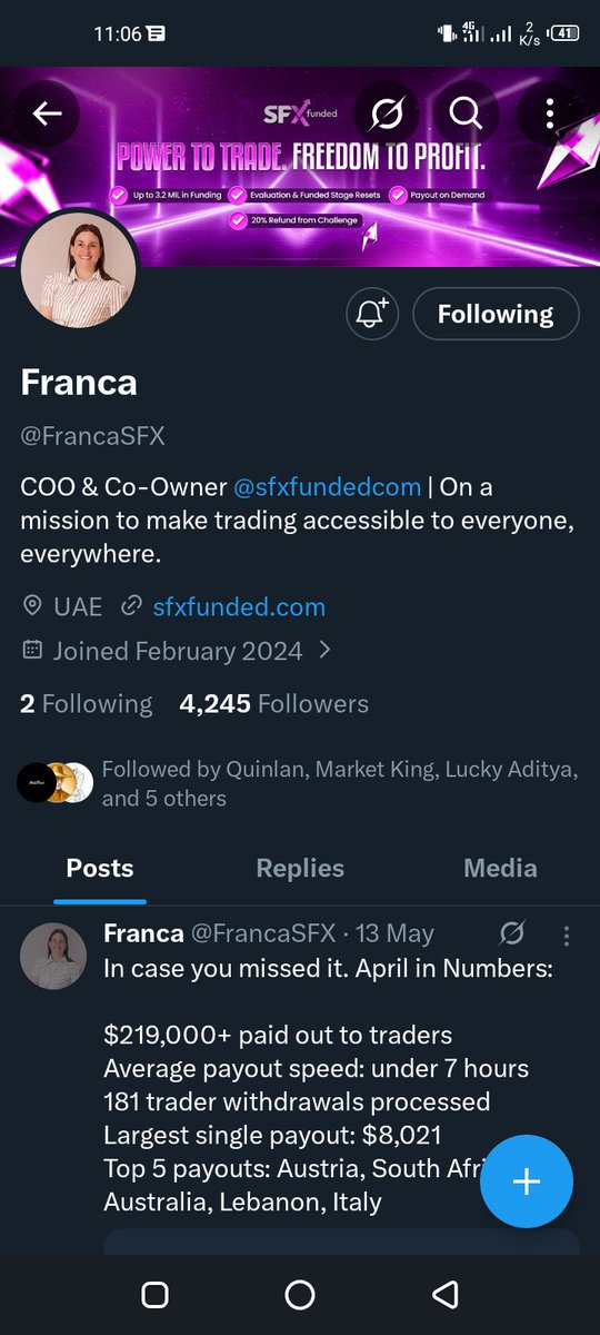 liquidpips's tweet photo. @sfxfundedcom @FrancaSFX @husamsamy_sfx 15k🔥💯
done all task completely https://t.co/EcPGZpBsFH