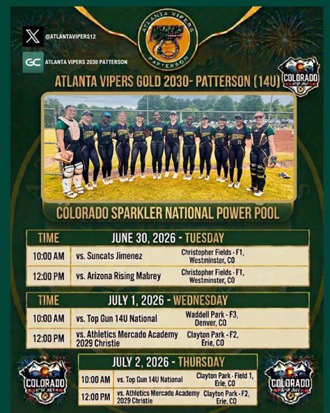 kgetchell_21's tweet photo. @AtlantaVipers12 
So excited to be in Colorado with my girls this week!!! Come watch us sometime! @LineDsoftball @ExtraInningSB @NCSA_CoachKK https://t.co/xfla0VjjBu