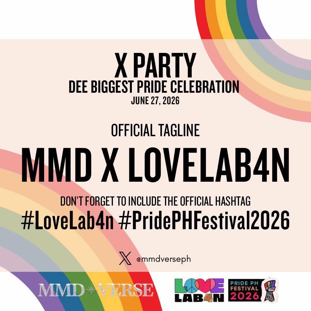 mmdverseph's tweet photo. Use these tagline and hashtags! Don’t forget to mention MMD!

MMD X LOVELAB4N
#LoveLab4n #PridePHFestival2026 https://t.co/3xhouI9GEv
