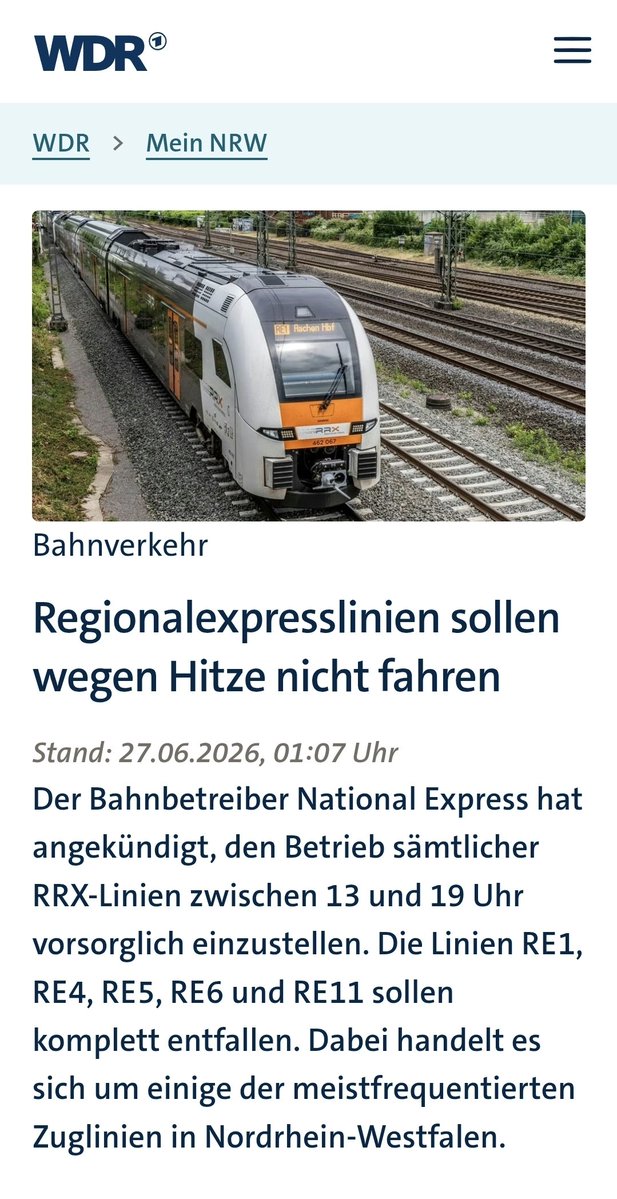 KarstenZapp's tweet photo. Solange solche Meldungen (über geplante vollständige Einstellung nahezu aller wichtigen Nahverkehrszüge für ganze Nachmittage in einem ganzen Bundesland) keinen riesen Aufschrei in allen Medien &amp; Sofortmaßnahmen der Verkehrsminister verursachen, wird's nix mit #Verkehrswende.
1/2 https://t.co/ulKY9Lb5HP