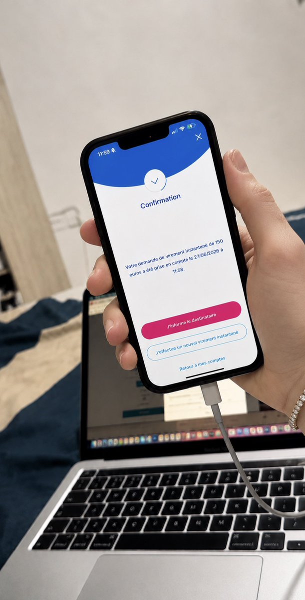 Bectvncefr's tweet photo. Eh ouais ici c’est zéro lol 

Preuve de virement instantané ✅
Frais : 5€
Montant reçu :150€
👇🚀
#plansous
#Virementinstantané https://t.co/j2B0dpOVJc