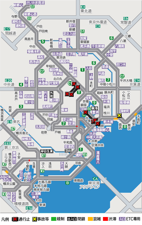 shutoko_traffic's tweet photo. 【首都高 出口閉鎖】2026/06/27 19:24
10号晴海線上り 晴海では、出口閉鎖が実施されています。
詳しくは下記リンクへ。#首都高 https://t.co/0DUQHlJXuy https://t.co/Zc18JWZThZ