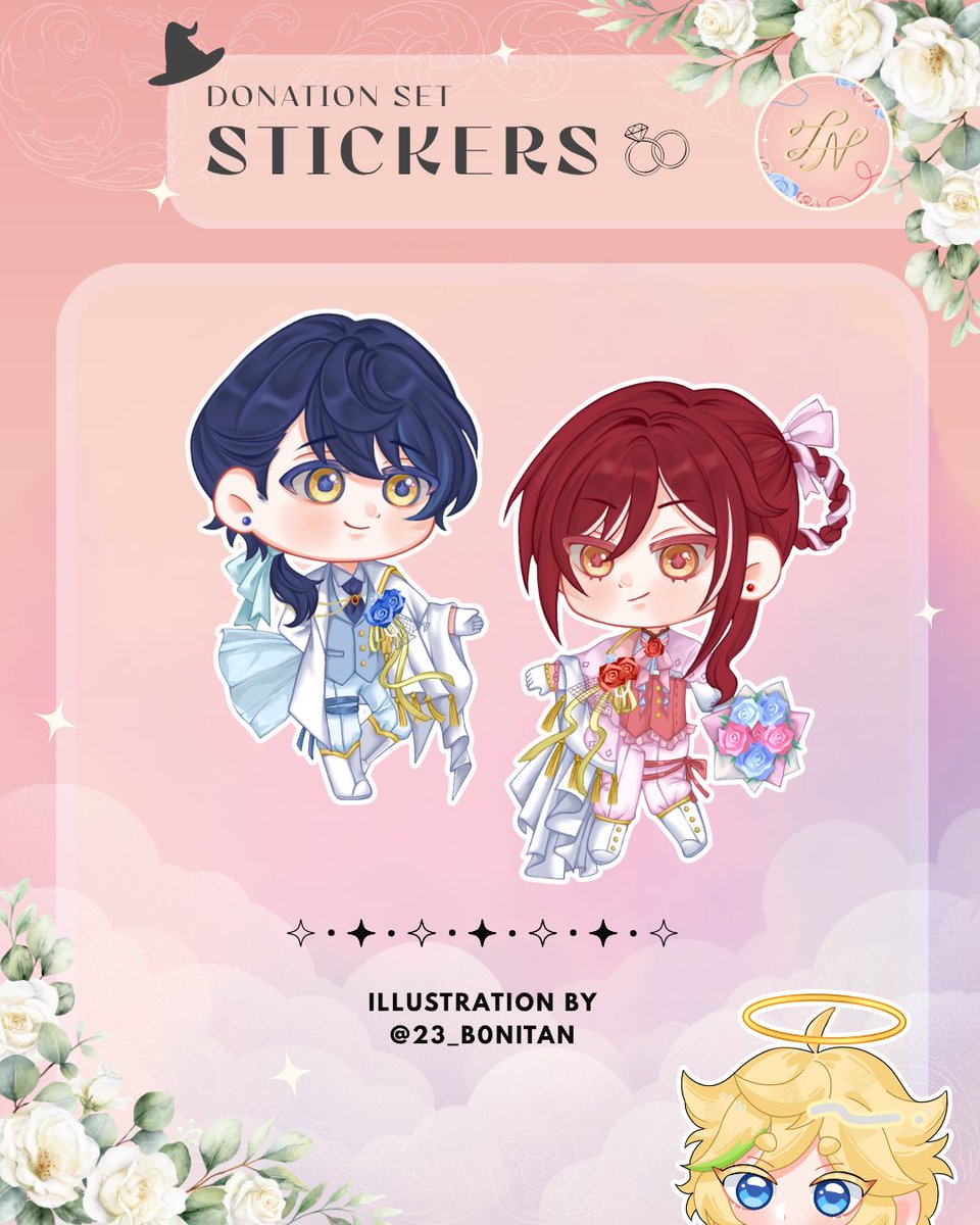 tmnt_weddingTH's tweet photo. ˖-꒰𑁬  Donation Set Preview  ໒꒱-˖ 

⤷ ゛ตัวอย่าง Stickers ที่ระลึกภายในงาน🤍 ˎˊ˗

𓏵‧₊˚ ┊Illustration by @Natsunomaho_ &amp; @23_b0NitAn 

#TheScarletspellofourhearts 
#วิวาห์มนตราสายใยของด้ายแดง

💙❤️ ˚✧₊⁎、⁎⁺˳✧༚ ˚✧₊⁎、⁎⁺˳✧༚ 🪢 https://t.co/9loJXBx74n