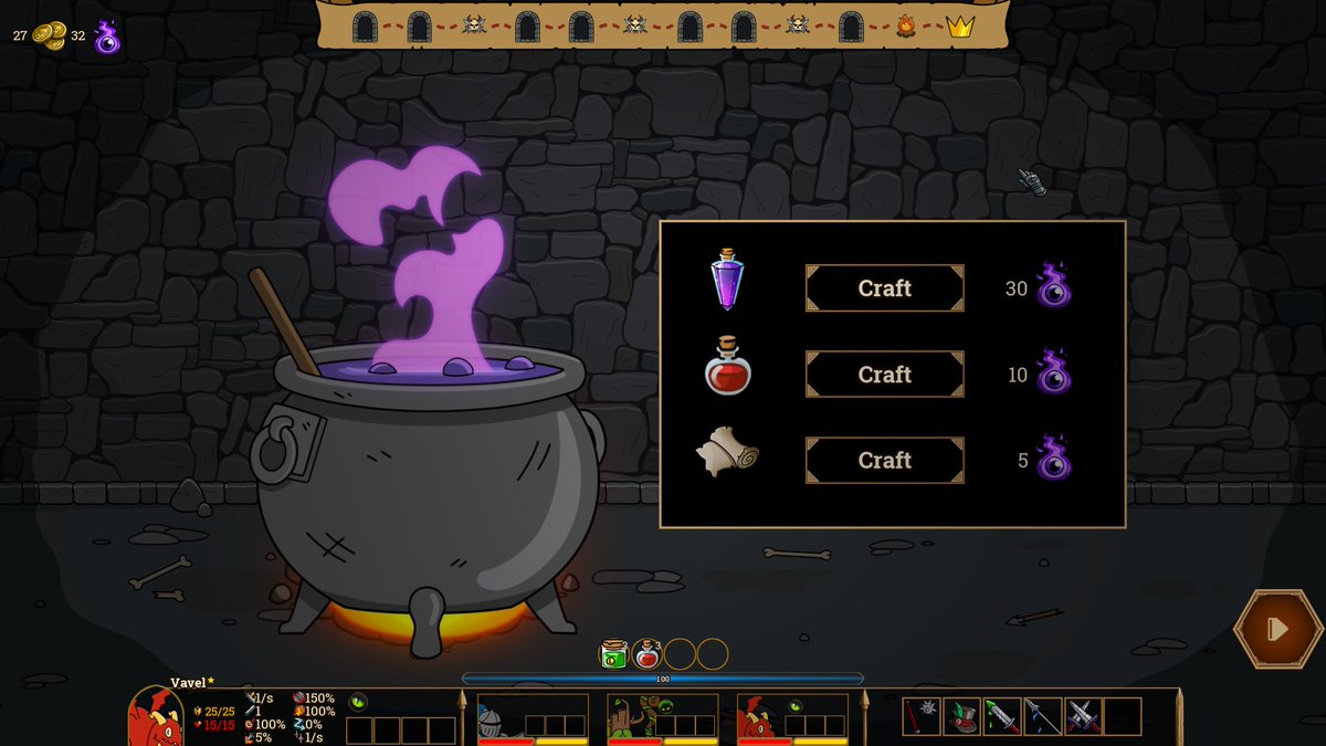 FineGrindGames's tweet photo. Dungeonery is a strategic autobattler where you assemble a party of unique adventurers, encounter special events, brew potions, and outsmart your enemies!

⚔️Wishlist on Steam: https://t.co/3UwgZTdEAh 
#Dungeonery #IndieGame #Roguelike #Autobattler #RPG #ScreenshotSaturday https://t.co/cyHhOb4Djz