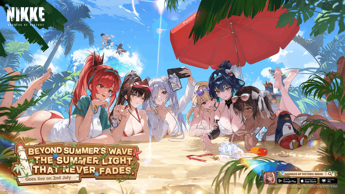 NIKKE_en's tweet photo. 【Wave To You】

While Marciana leads her group on a graduation trip, Cinderella and the company set off to look for Hansel and Gretel.

Caught in a whirlpool, the two groups meet by chance at a special area of the sea, unable to leave.

As they work together and explore the place, they discover that this is no ordinary island...

Event Period
📅 7/2 After Maintenance ~ 7/23 4:59 (UTC+9) 

#NIKKEsummer2026