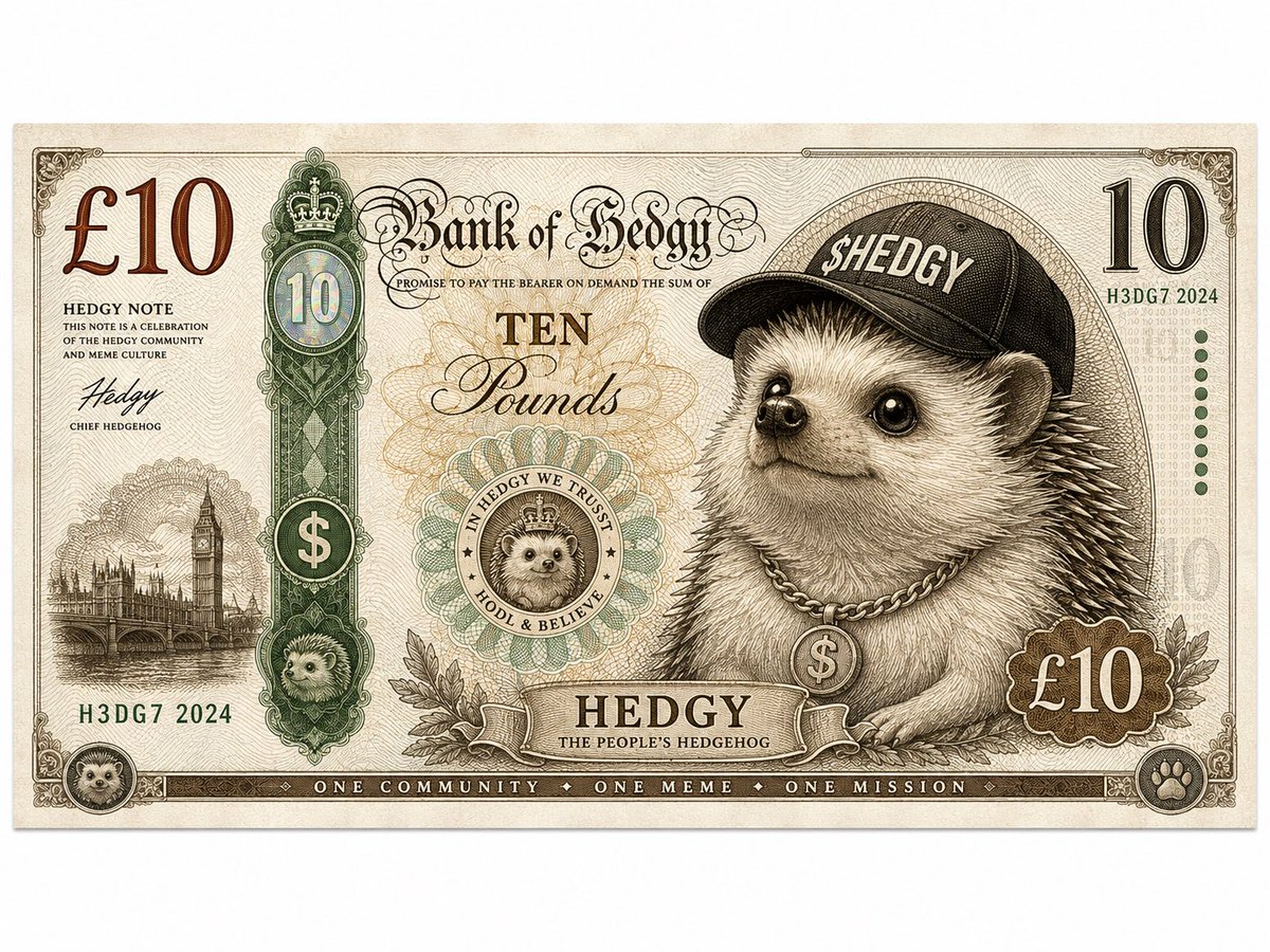HedgyCtoUK's tweet photo. Gm crew! 

Don’t forget votes are open to have Hedgehog on the new English bank notes! 

Check out the link in the comments and show some support for the Hogs! 

$HEDGY crew coming up 🚀🚀🚀 https://t.co/z42REfthFL