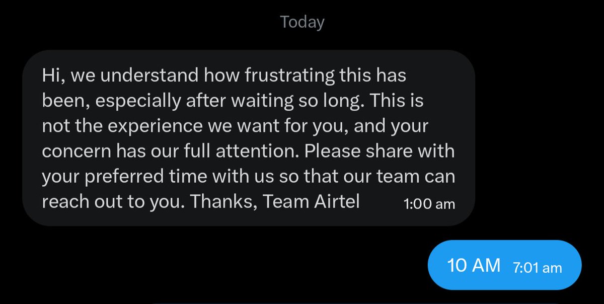 VikramPoonja's tweet photo. Hey! @airtelindia  your @Airtel_Presence team almost made me believe Airtel finally cares for its customers and believes in talking to them about their issues. Alas! Why ask when you have no plans of calling your customer??? https://t.co/K4LngpJNtY