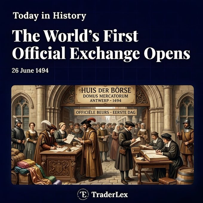 DeddeRaga's tweet photo. The 500-Year History of the Charts on Your Screen

Ever wondered where the wild price charts we look at every day actually began? The answer is neither Wall Street nor London.

Exactly 532 years ago today, on June 26, 1494, the world’s first official stock exchange building o https://t.co/cSuOgDR80m