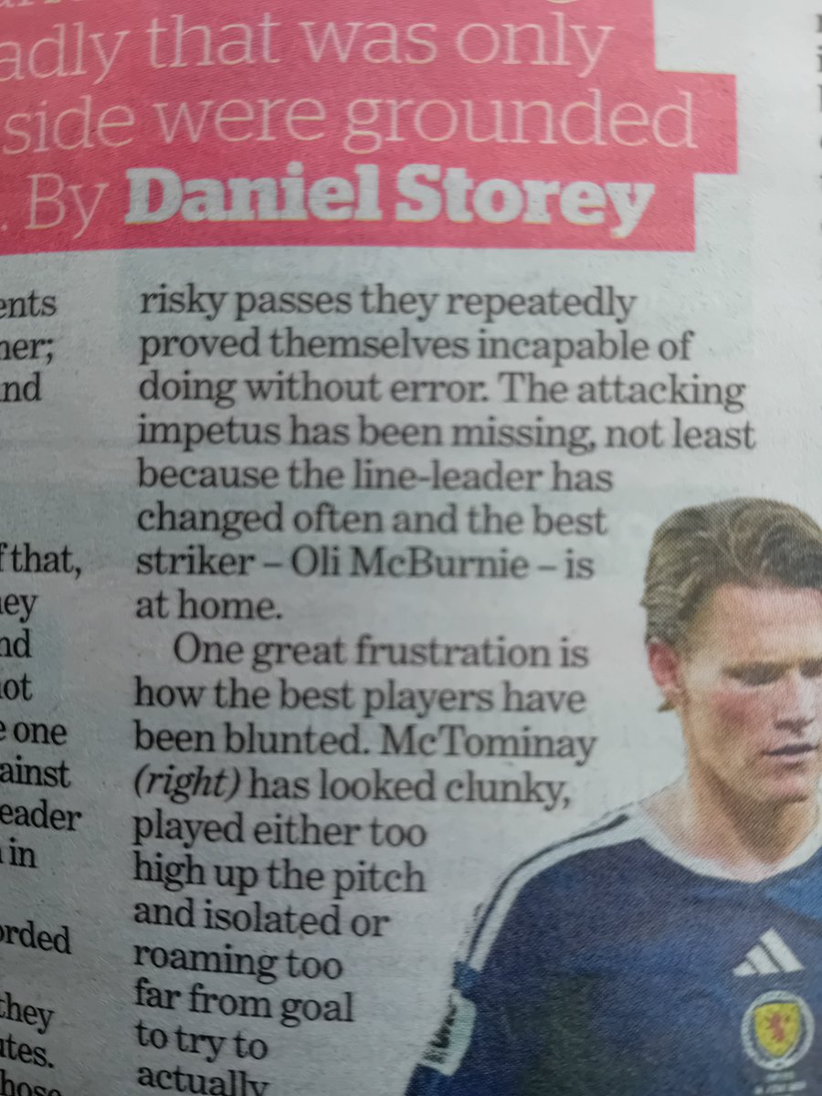 andy_howden's tweet photo. @danielstorey85 in the i paper is my favourite football journalist - never soft soaps things. And here he is telling it like it is about Scotland and a certain selection error. #hcafc https://t.co/TU3FKs2166