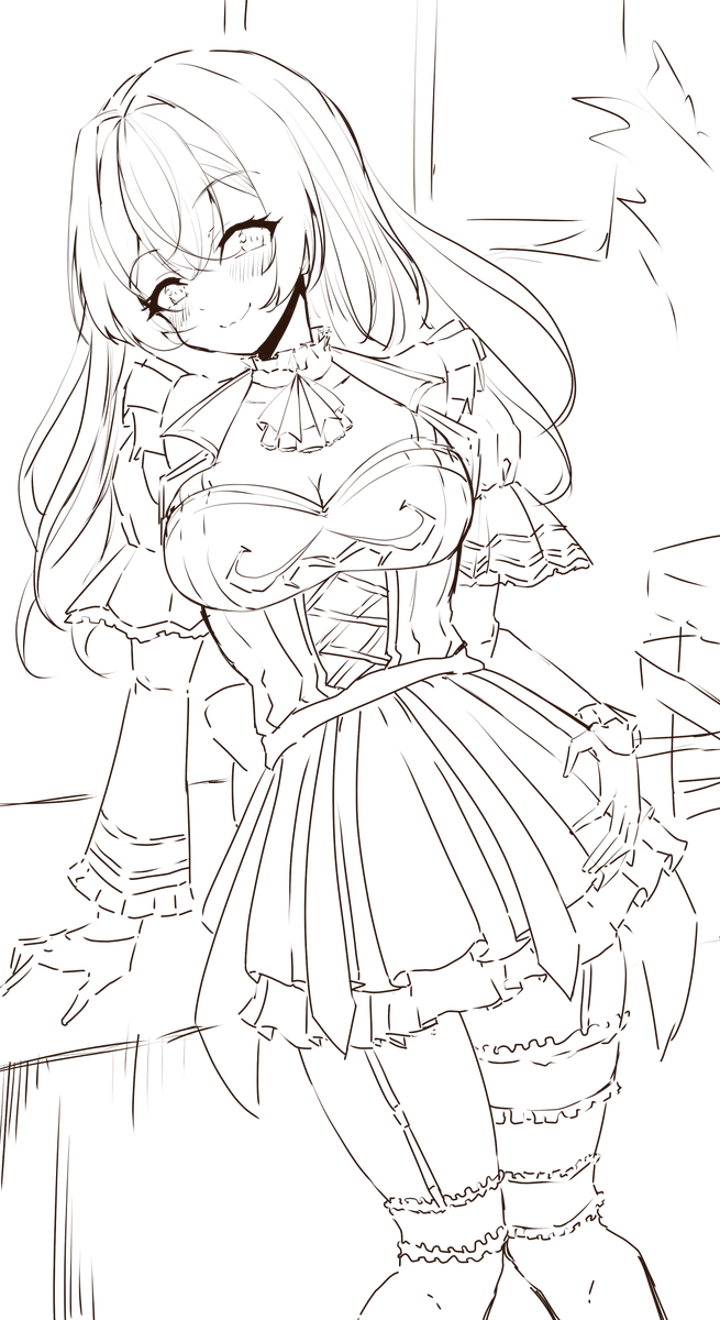mana1207a's tweet photo. 企画のイラスト下書きまですすんだぞ～！ https://t.co/efKl3wEiVA