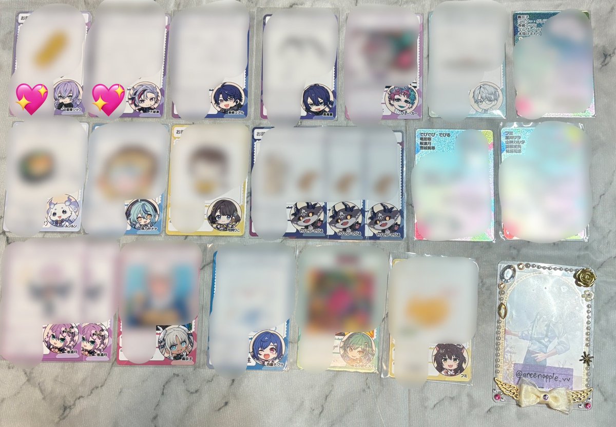 greenapple_vv's tweet photo. 【交換】にじさんじ チップス カード チプカ

譲)画像①、②
求)画像③、④コンプ目的のため各1

郵送のみ
♡は同種最優先との交換のみ＆🚺含む交換優先
②⇔③可能
ものにより比率違い検討
お気軽にお声掛けください！ https://t.co/HL79K6sLNt