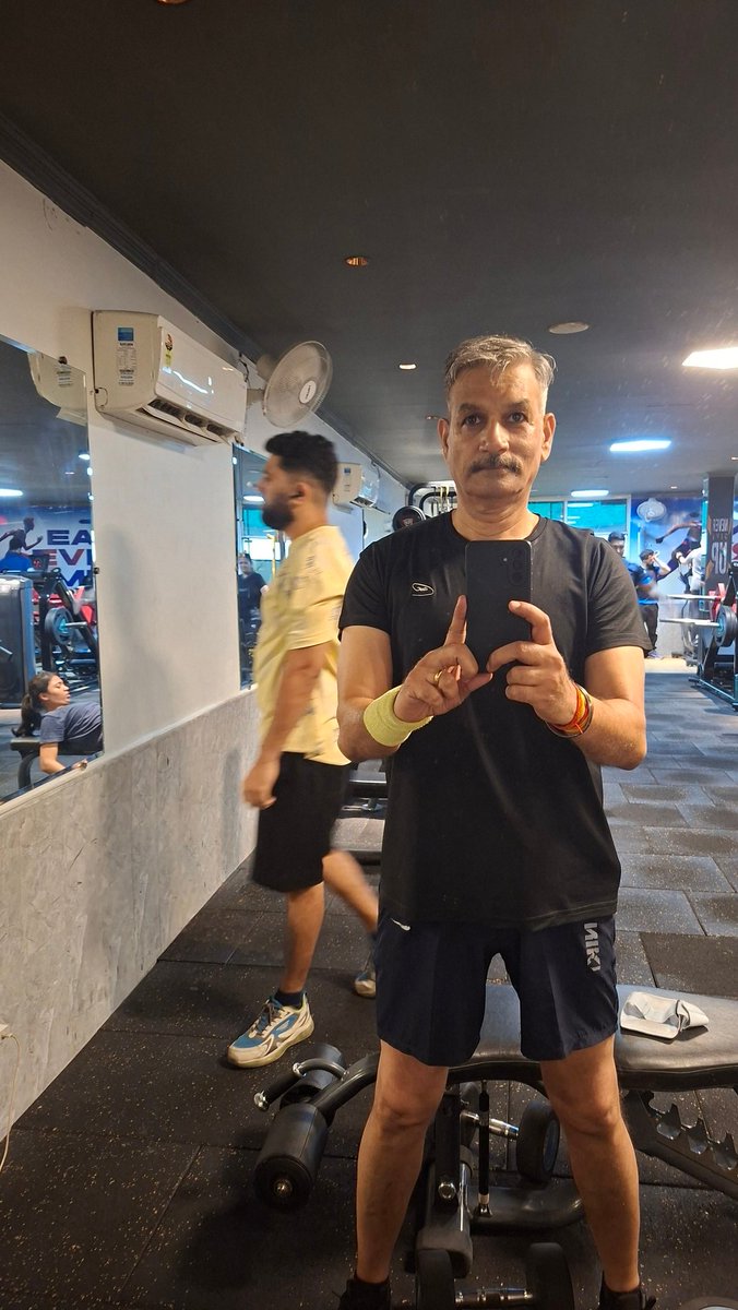 LtGenDPPandey's tweet photo. Crossed 62 Years few days back. 
Should one stop Gym or continue?
At my favorite small little gym.
Gen Z are awesome, respectable, give space and assist. 
#fitnesslife #fitIndia https://t.co/E6pHNWMxvj