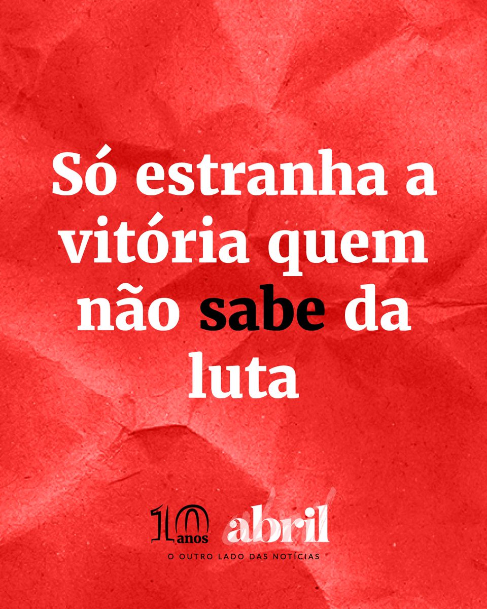 abrilabrilpt's tweet photo. Só estranha a vitória quem não sabe da luta

Agradecemos aos nossos leitores e a quem connosco trabalha pelos 10 anos de compromisso com O Outro Lado das Notícias

Já podes contribuir para o reforço do 𝘼𝙗𝙧𝙞𝙡𝘼𝙗𝙧𝙞𝙡 em
𝗮𝗯𝗿𝗶𝗹𝗮𝗯𝗿𝗶𝗹.𝗽𝘁/𝗰𝗼𝗻𝘁𝗿𝗶𝗯𝘂𝗶𝗿 https://t.co/2CZY7edYcj