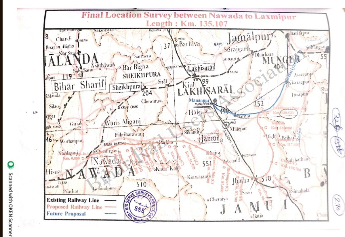 INDEX_Nawada's tweet photo. 📍 Route Map of Nawada–Banka New Rail Line and Nawada–Laxmipur New Rail Line 🚆

🔹 RET Report of Nawada–Banka New Rail Line has been submitted to the Railway Board on 25.02.2020.

🔹 FLS (Final Location Survey) of Nawada–Laxmipur New Rail Line was completed in 2019.

But, Nawada–Laxmipur New Rail Line project has been kept in abeyance. 

@_vivekthakur