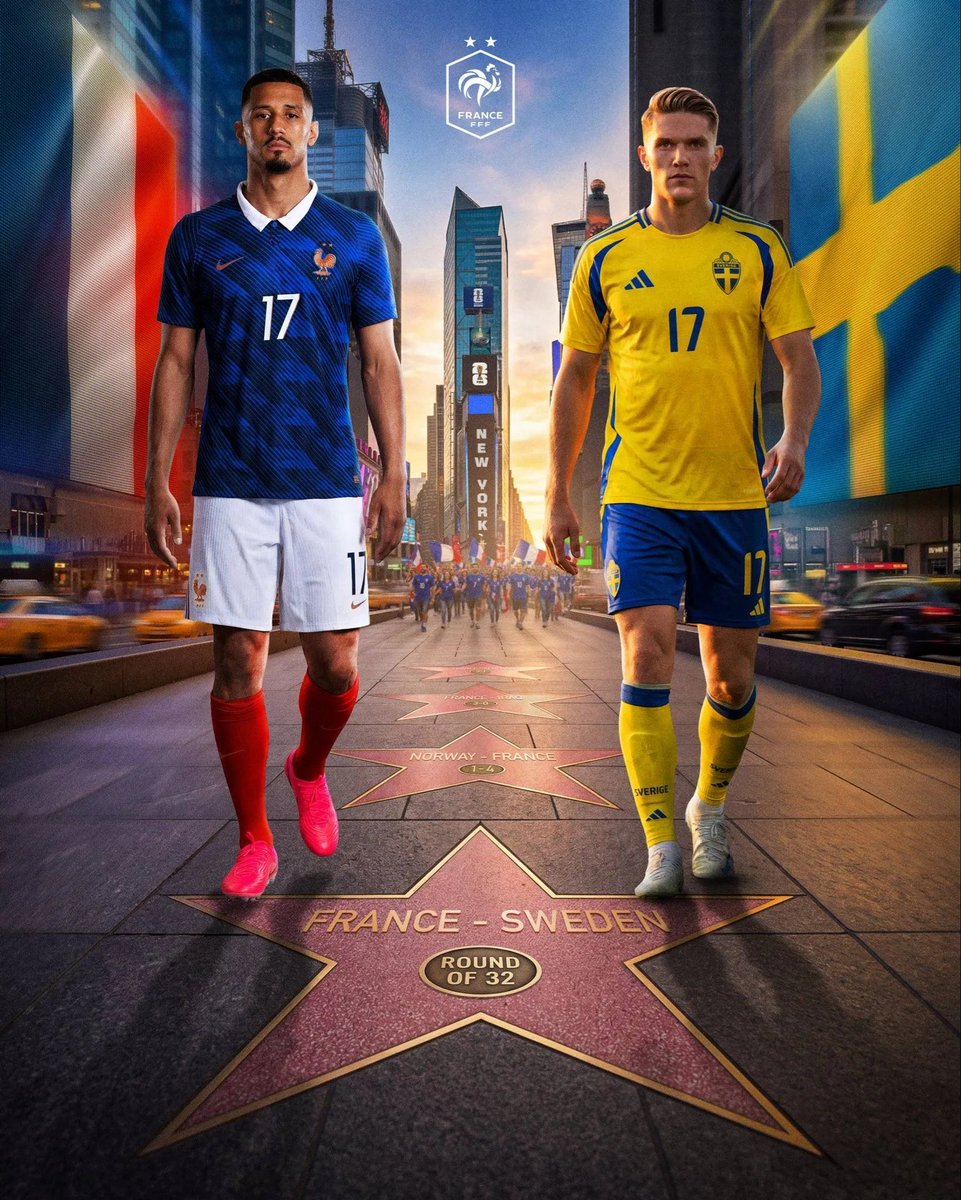 NewsTVReal's tweet photo. C'est officiel, l'Équipe de France affrontera la Suède en 16e de finale de la Coupe du Monde. Ce match se déroulera ce mardi 30 juin à New-York. Il faudra veiller puisque la rencontre ne débutera qu'à 23H, heure Française. #CDM2026 https://t.co/Y8P5bKO3Uo