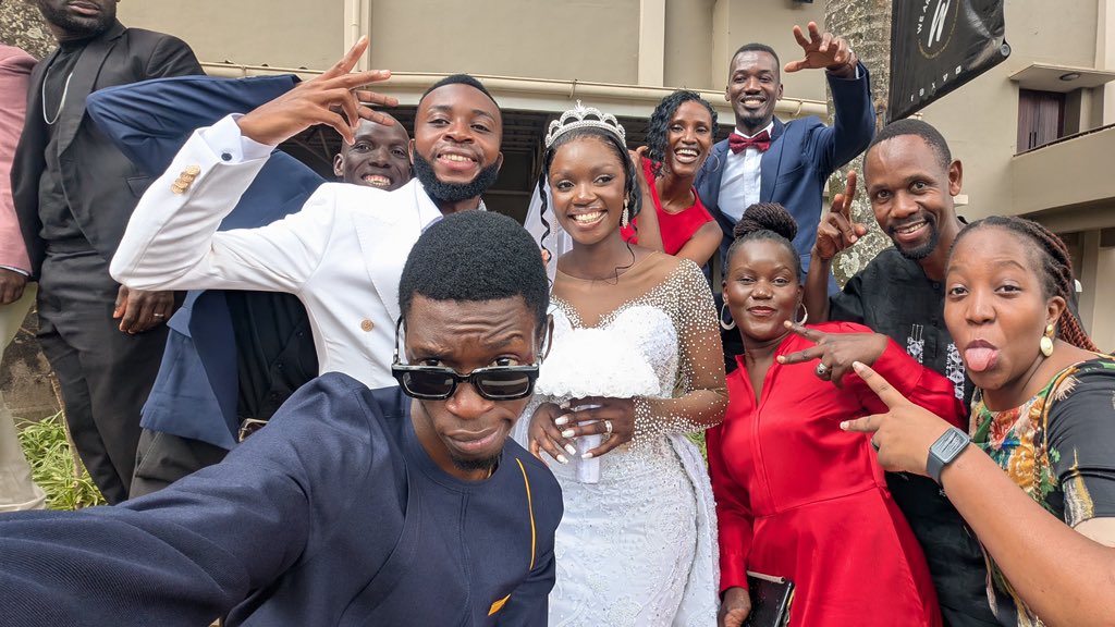 powerfmuganda's tweet photo. Family join us in celebrating the newest couple in town. Congratulations to the “Flames” 😂😂😂
Mr. &amp; Mrs Bwambale. 🤵🏽‍♂️👰🏽
#AllAboutLove https://t.co/Z6G2ukoeAv