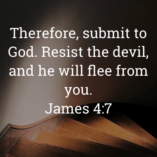 jerrprin's tweet photo. No one is able to resist the devil in their own power. That’s why James tells us exactly how it’s done. First, submit to God, in prayer, in study of His Word, in obedience to His Word in following the leadership of the Holy Spirit; then resist the devil and he will flee from you. https://t.co/3GfhnradLu