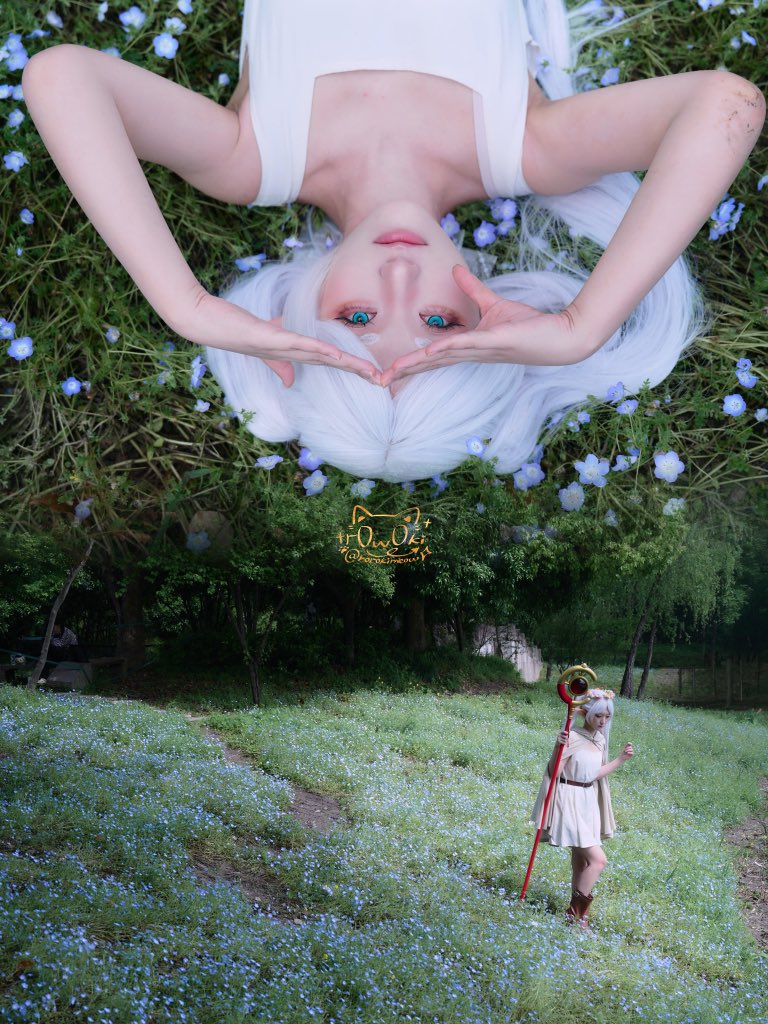 rorokimeow's tweet photo. Baby blue eyes 🩵

#cosplay #コスプレ #frieren #rorokimeow https://t.co/kd5rGZK0BE