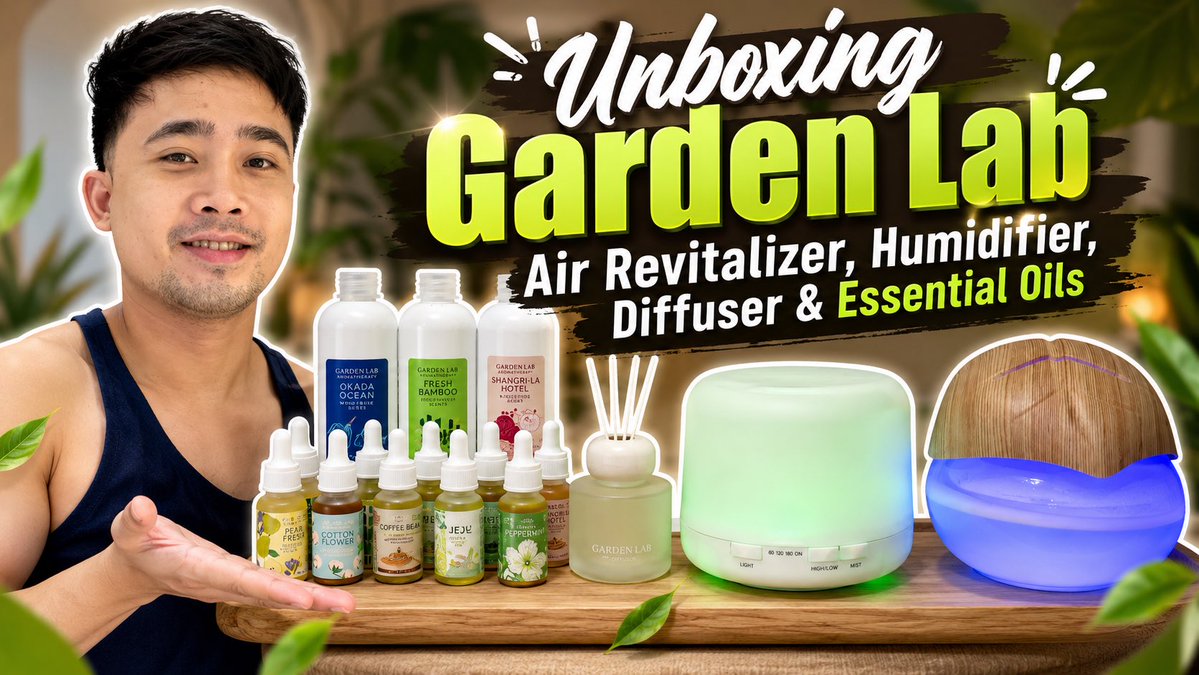 WandeReviewVlog's tweet photo. Just unboxed the complete Garden Lab Home Fragrance Collection! 🌿✨

Air Revitalizer, Humidifier, Reed Diffuser &amp; Essential Oils—all in one video.

🎥 Full video now on YouTube! https://t.co/oPJpk0r2Th

#GardenLab #Humidifier #AirRevitalizer #EssentialOils #Unboxing https://t.co/9ACMREaaM3