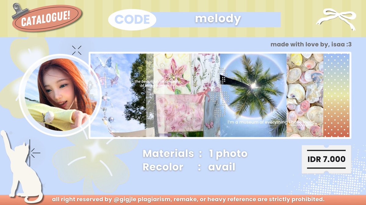 gigjle's tweet photo. help repost/rt yaa! :3

𓊔 ˳ 👧🏻 🧩  ໋̹ kenalan sama 4 catalog baru isaa yukk? :3 tolong dibantu ospek ya! sekiranya ada yang kurang aman boleh ketuk DM aku yaa. beberapa layout ufs boleh cek alt saja, timaacii ☘️💥

#bealanja https://t.co/2cBnS4yoGv